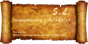 Spangenberg Lóránt névjegykártya